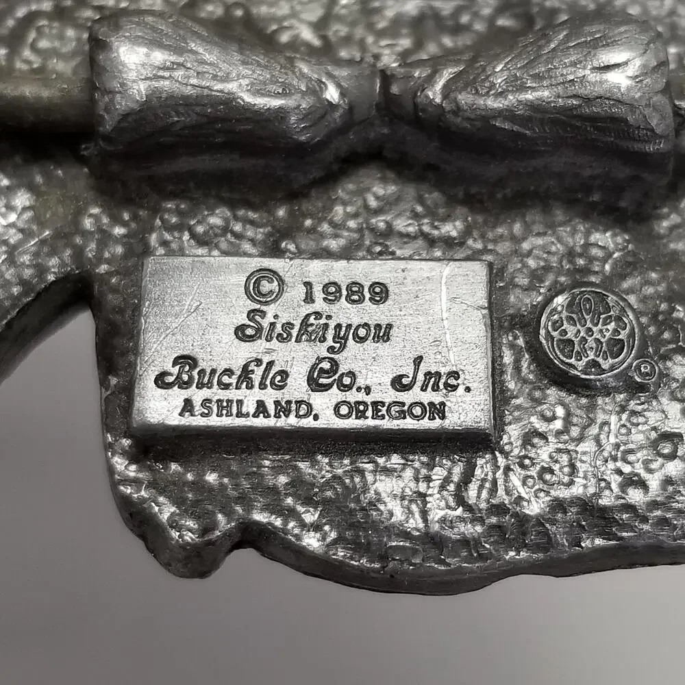 Vintage Belt Buckle 1989 Pewter US‎ Postal Worker Willis Jeep Siskiyou Buckle Co